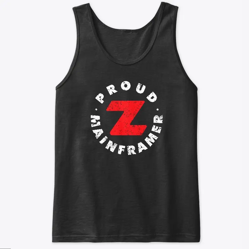 PROUD MAINFRAMER- WHITE TYPE, RED Z